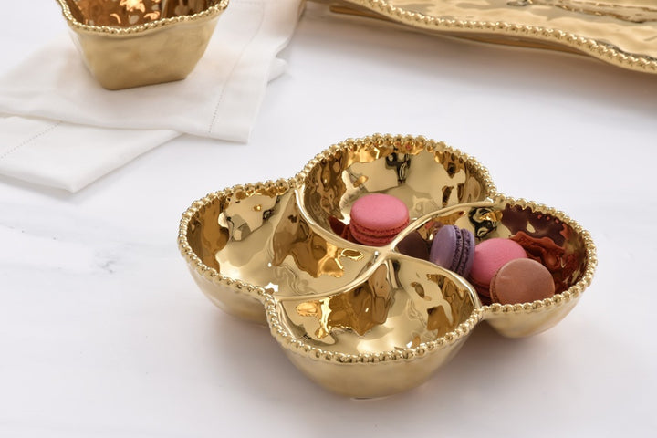 Eva Gold Beaded Four Sectional Bowl