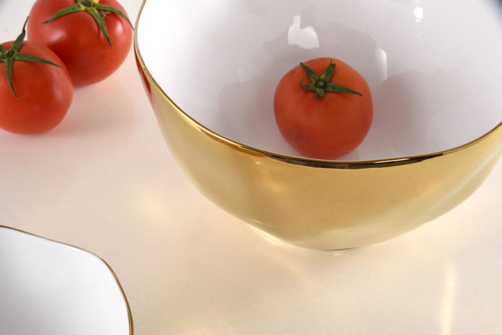 Moonlight White and Gold Extra Large Bowl