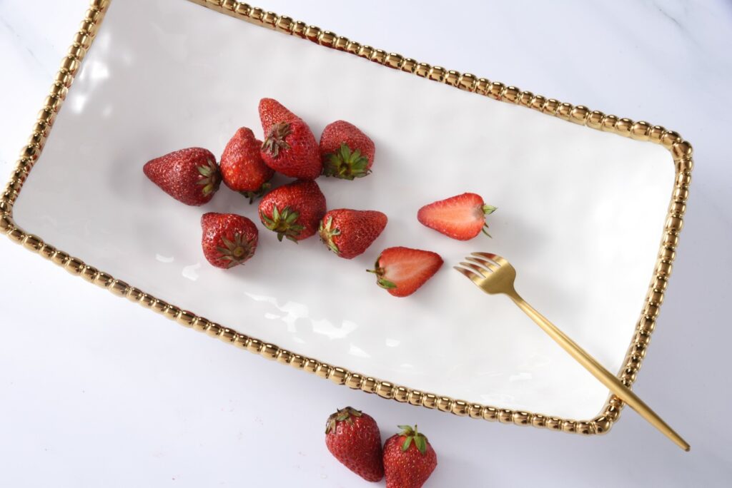 Sienna White and Gold Rectangular Deep Server