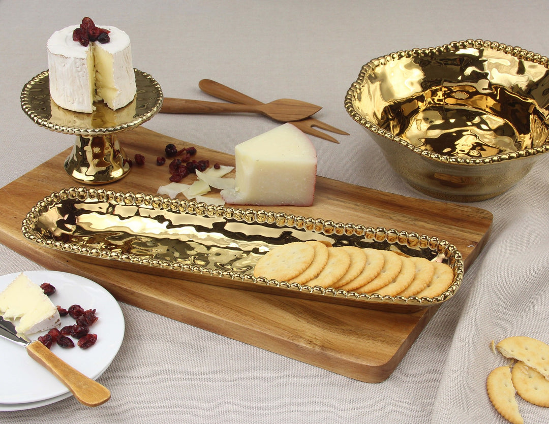 Eva Gold Beaded Cracker Tray