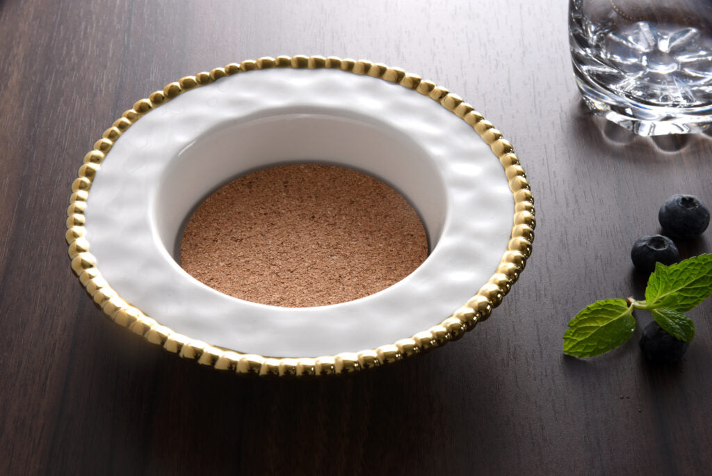 Sienna White and Gold Wine Bottle Coaster