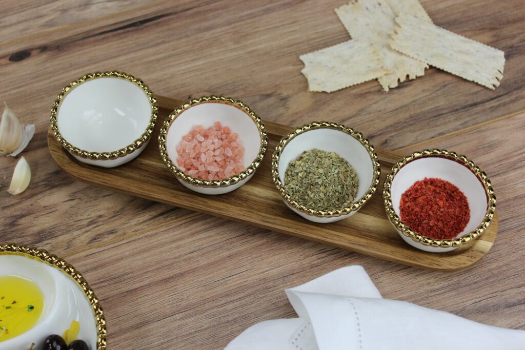 Sienna White and Gold Entertaining Set - 5Pcs