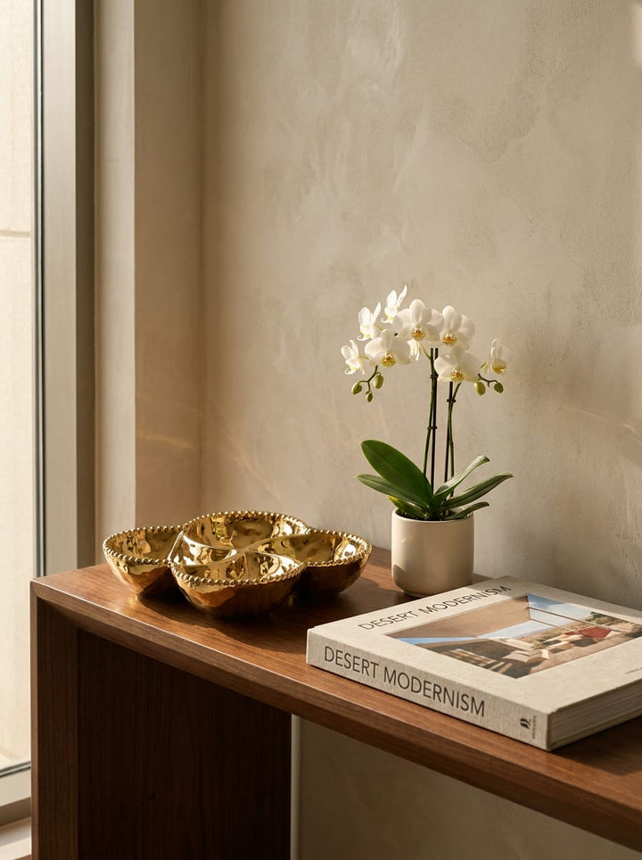 Eva Gold Beaded Four Sectional Bowl
