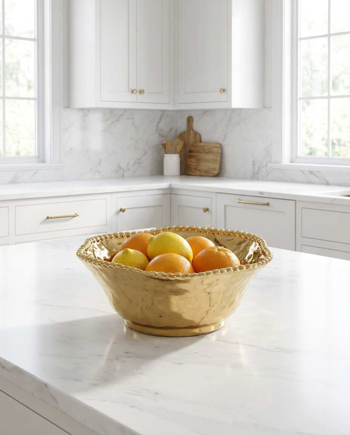 Eva Gold Beaded Medium Bowl