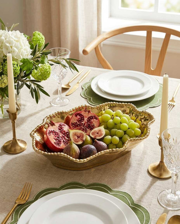 Eva Gold Beaded Wavy Bowl