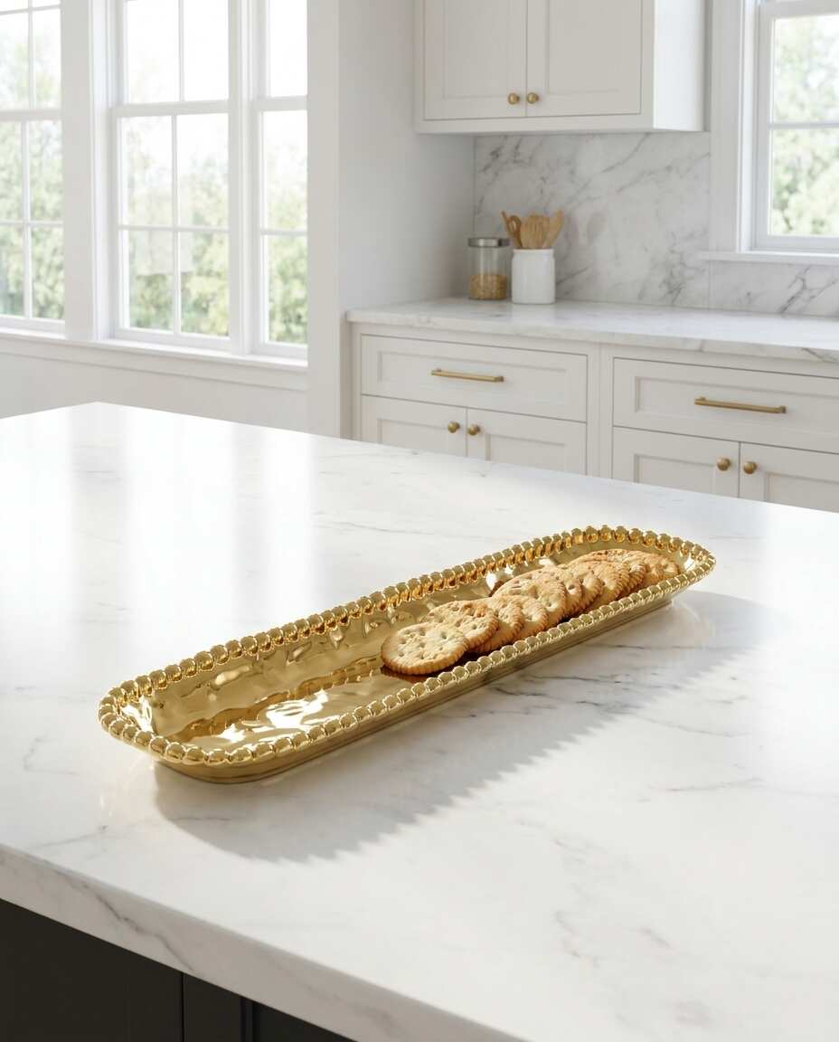 Eva Gold Beaded Tray