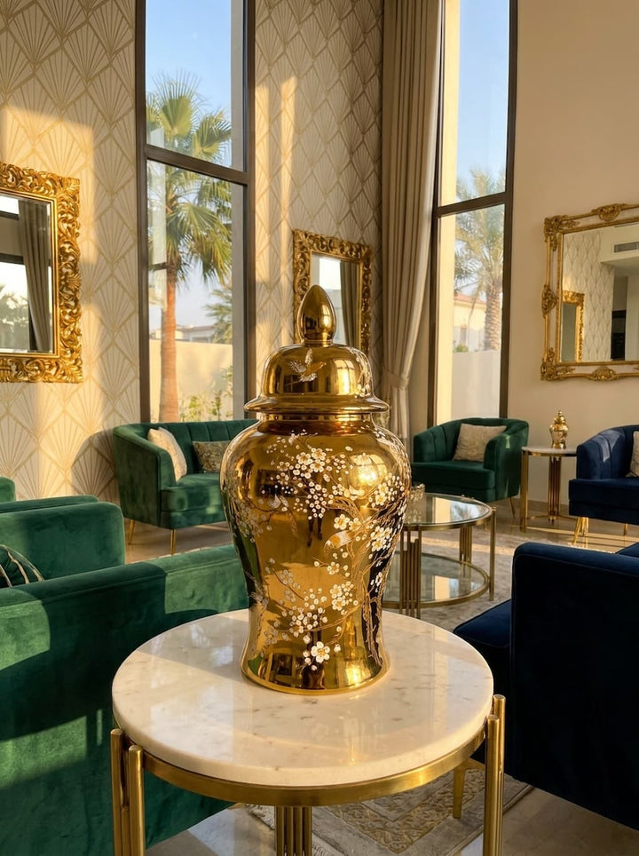 The Ivy Classic Decorative Ginger Jar — Luxury Home Decor — Detail View | Premium Quality | Beth & Lily Decor