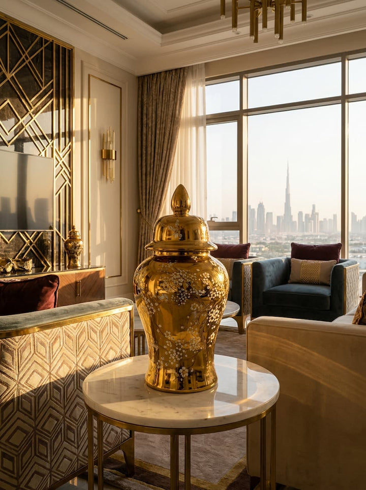 The Ivy Classic Decorative Ginger Jar — Luxury Home Decor — Lifestyle Image | Home Styling UAE | Beth & Lily Decor