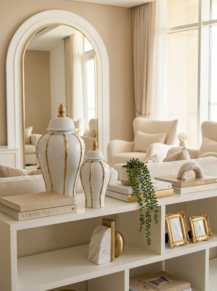 The Katie Large Luxury Ginger Jar — Decorative Home Accent — Detail View | Premium Quality | Beth & Lily Decor