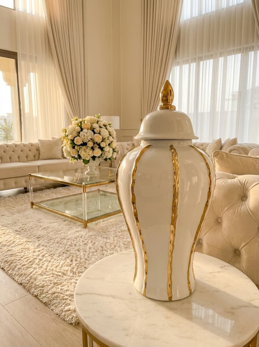 The Katie Large Luxury Ginger Jar — Decorative Home Accent — View 4 | Beth & Lily Decor UAE