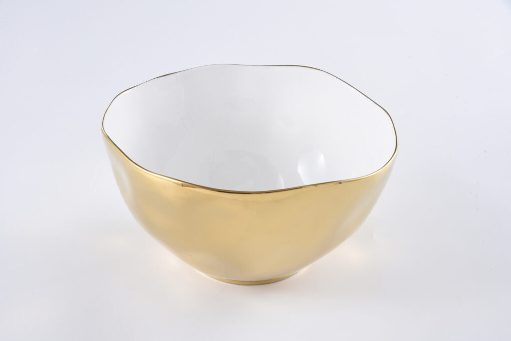 Moonlight White and Gold Extra Large Bowl