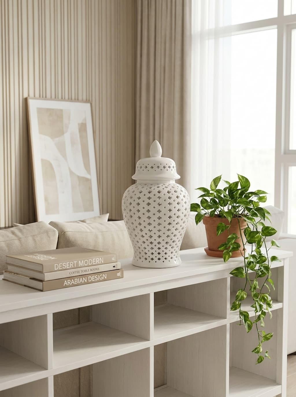 The Riley Classic Ginger Jar — Luxury Decorative Home Accent UAE — Detail View | Premium Quality | Beth & Lily Decor