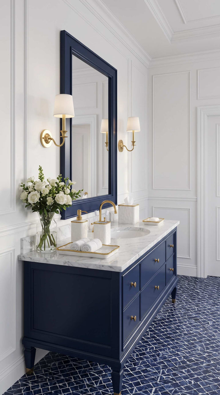 Sienna White and Gold Rectangular Tray