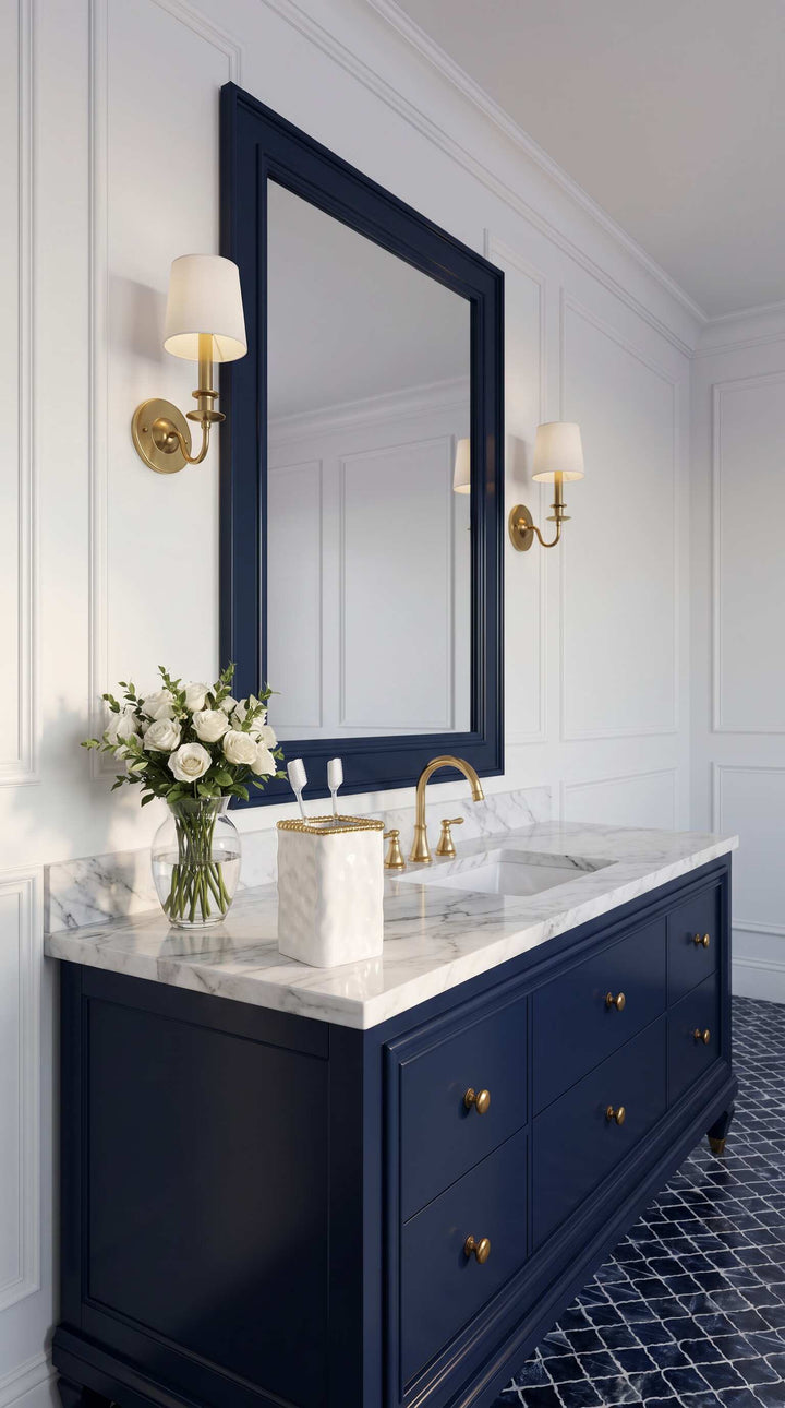 Sienna White and Gold Toothbrush Holder