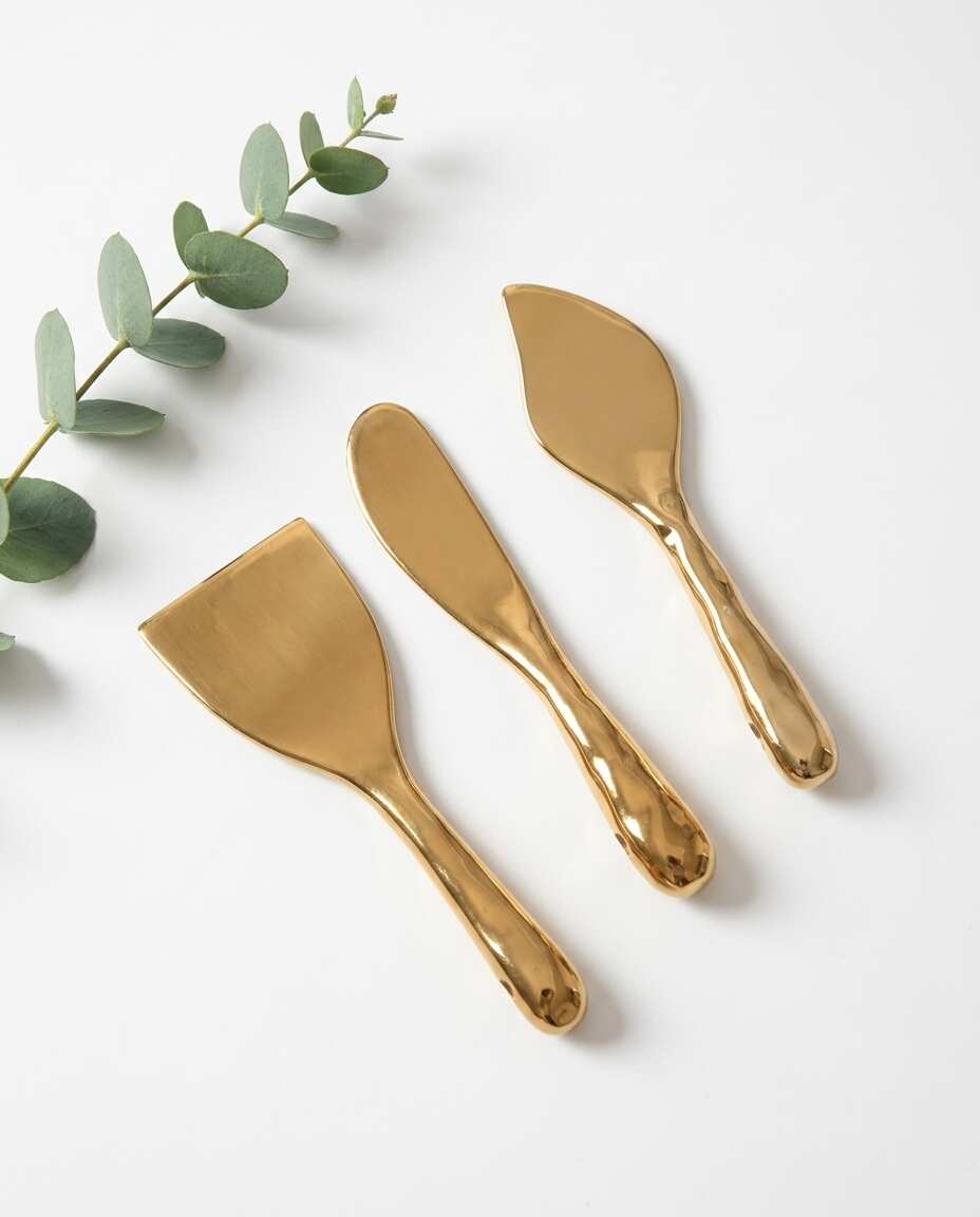Naya Gold Cheese Knives Set