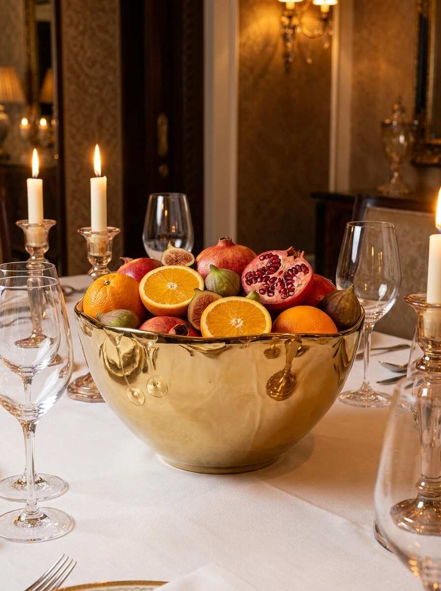 Moonlight White and Gold Extra Large Bowl