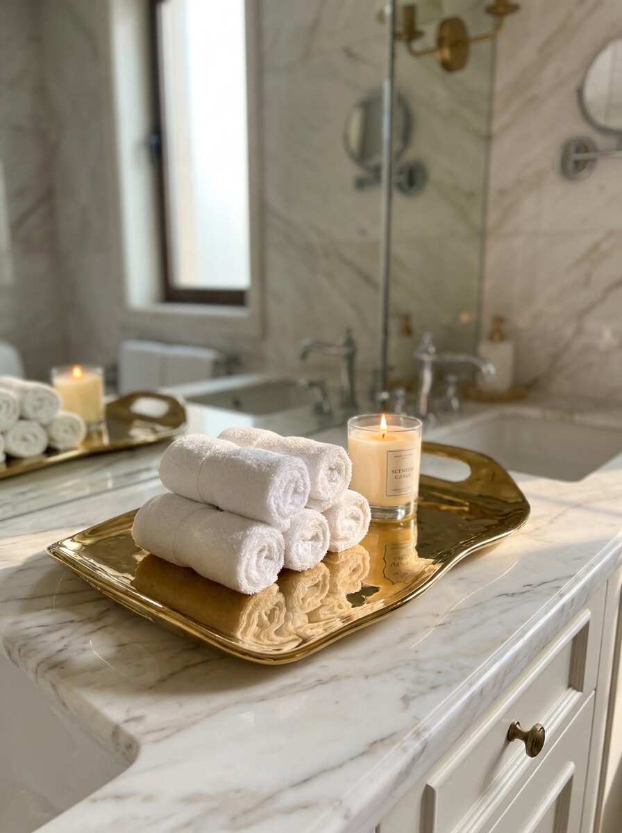 Moonlight Gold Tray with Handles