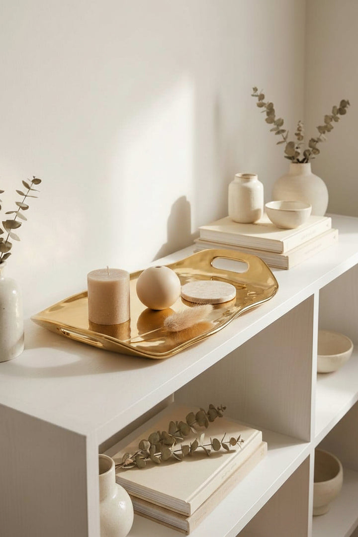 Moonlight Gold Tray with Handles