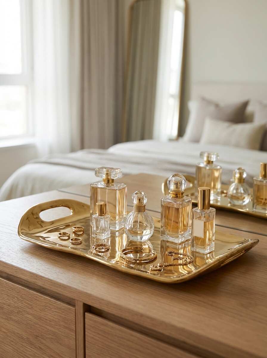 Moonlight Gold Tray with Handles