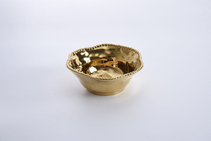 Eva Gold Beaded Salad Bowl