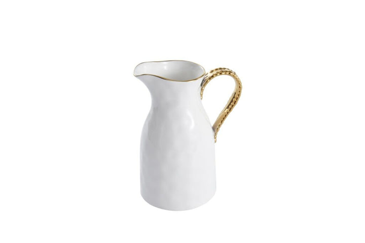 Sienna White and Gold Pitcher