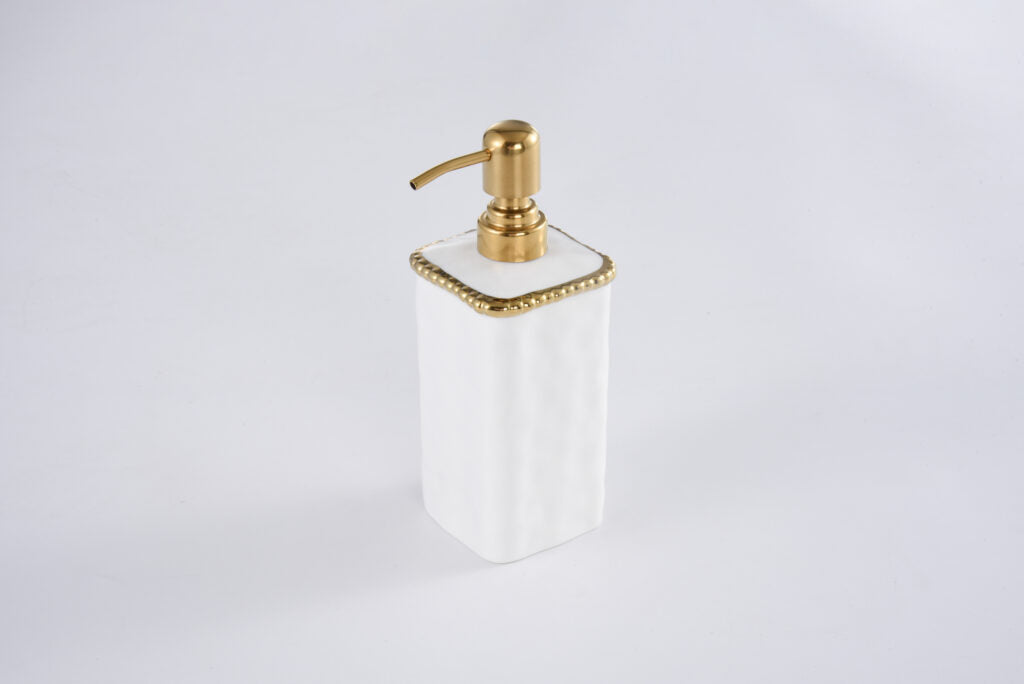 Sienna White and Gold Soap Dispenser